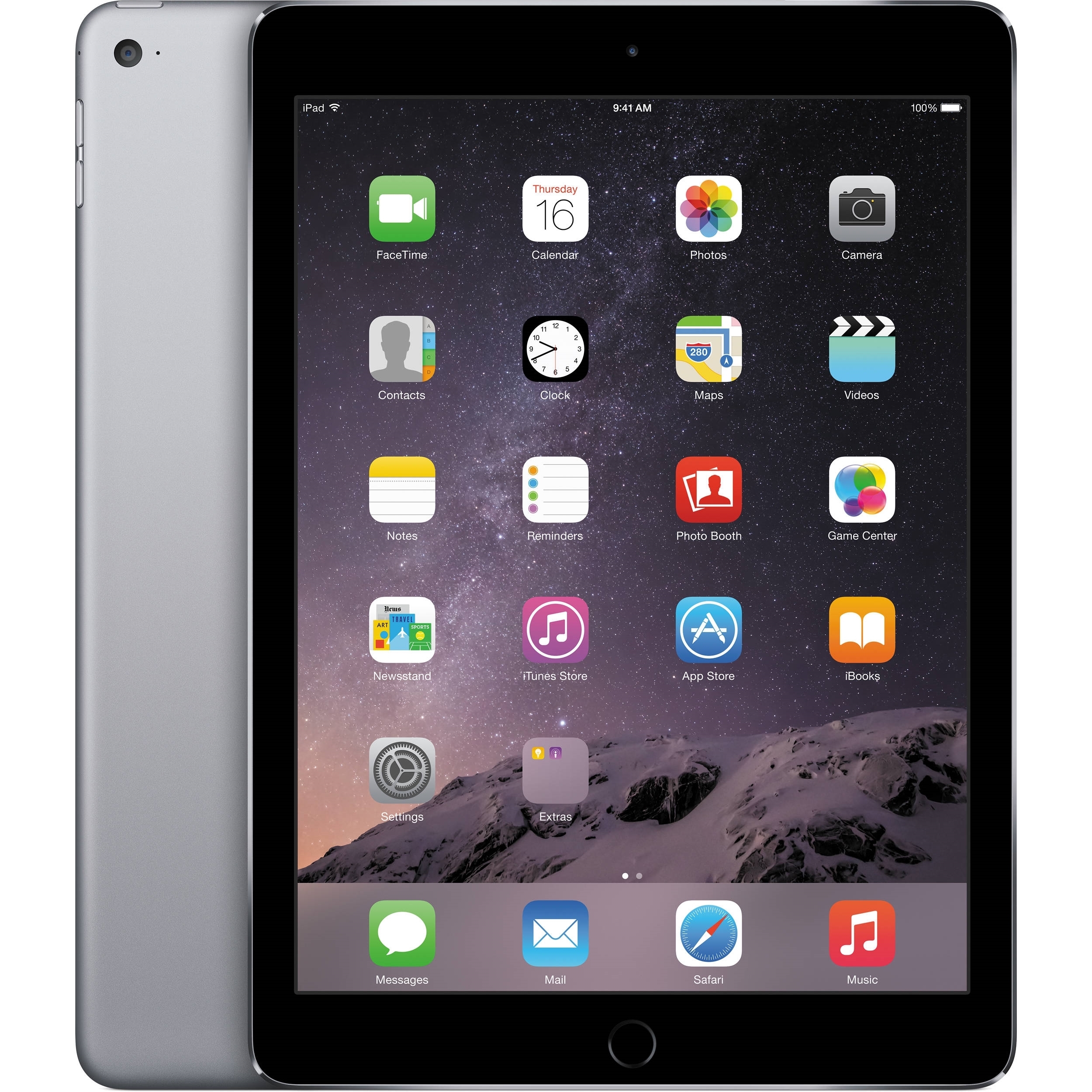 Refurbished Apple 9.7"" iPad Air 2 MGL12LL/A (16GB, WiFi, Space Gray)