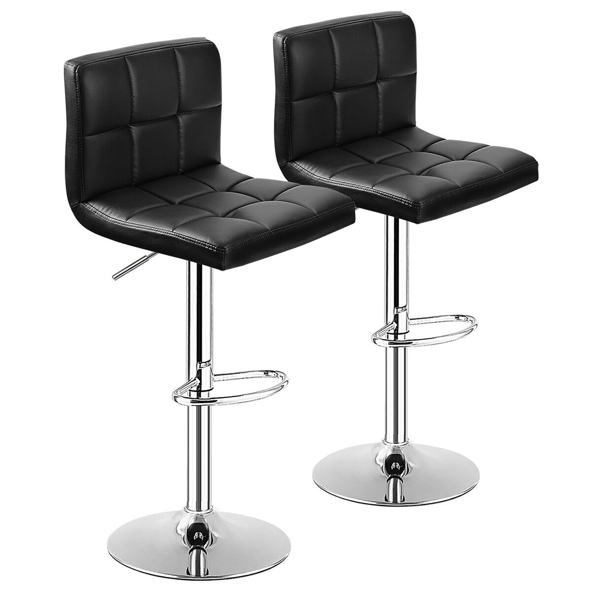 Set of 2: Adjustable Swivel Bar Stools