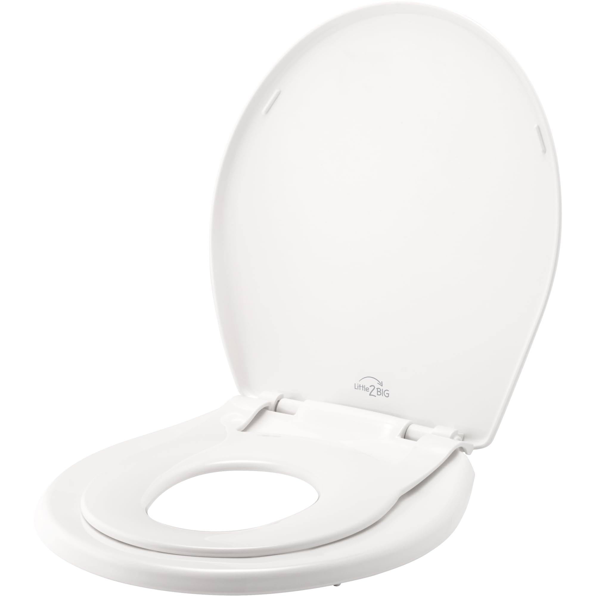MAYFAIR LITTLE2BIG TOILET SEAT BUILT-IN TODDLER POTTY TRAINING SLOW CLOSE WHITE