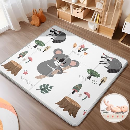 Foldable Baby Play Mat, PIGLOG 0.6in Thick Waterproof Playmats for Babies