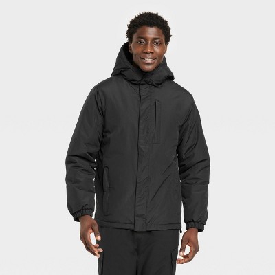 All In Motion Men's Zip-Up Winter Hooded Wind-Resistant Lightweight Jacket