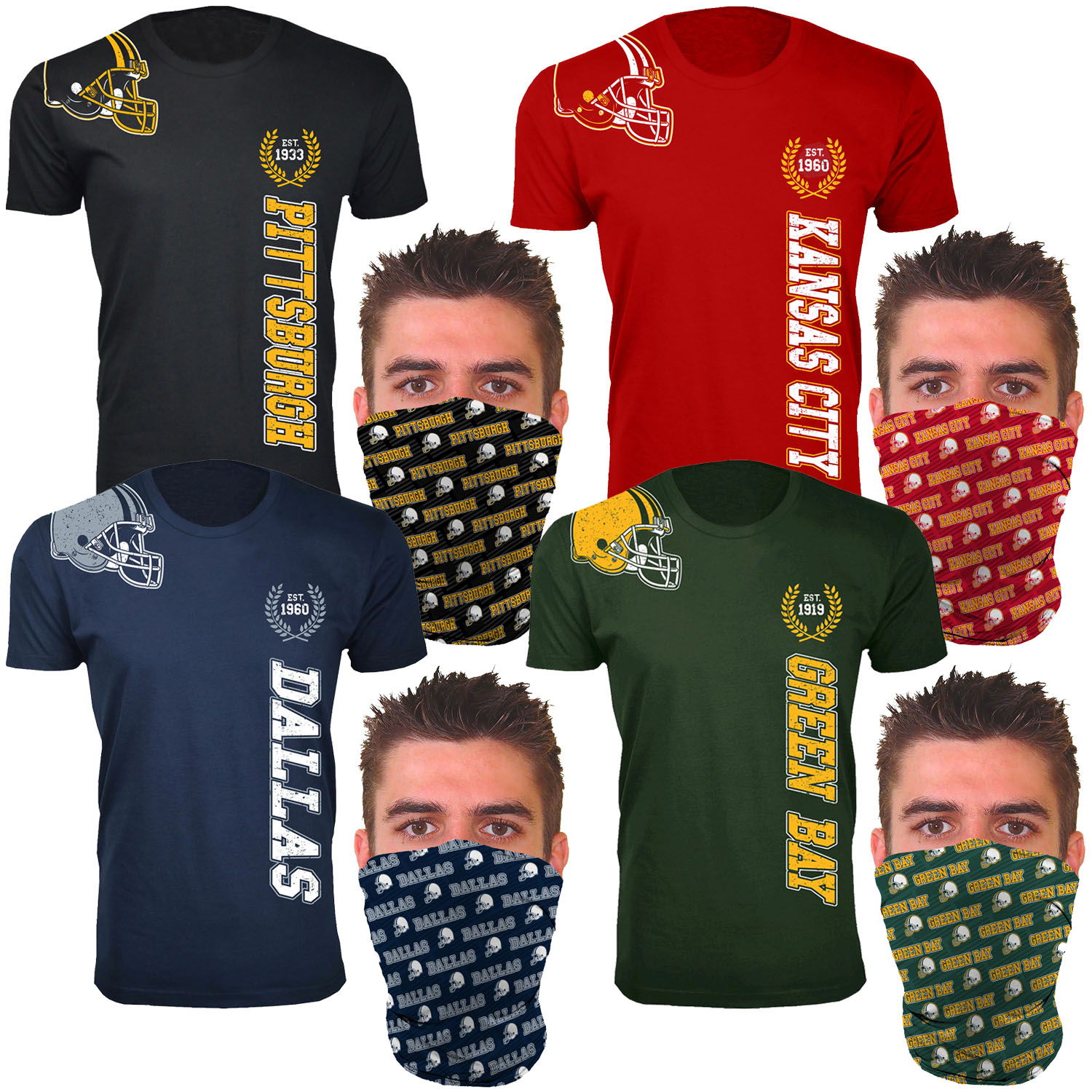 Men's Football Home Team T-Shirts with Gaiter