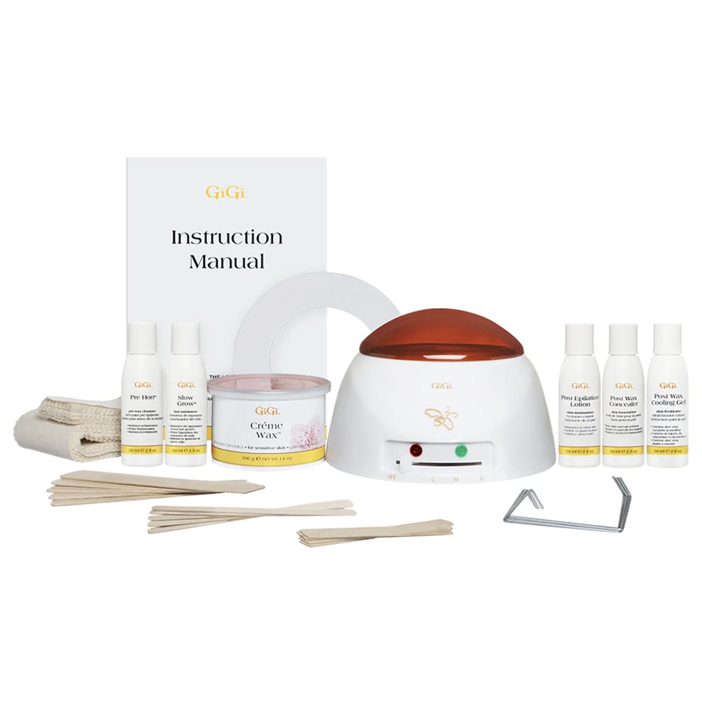GiGi Student Starter Hair Removal Kit, Ultimate Waxing Set for Beginners, For Brows, Upper Lip, Underarms, All Skin & HairTypes