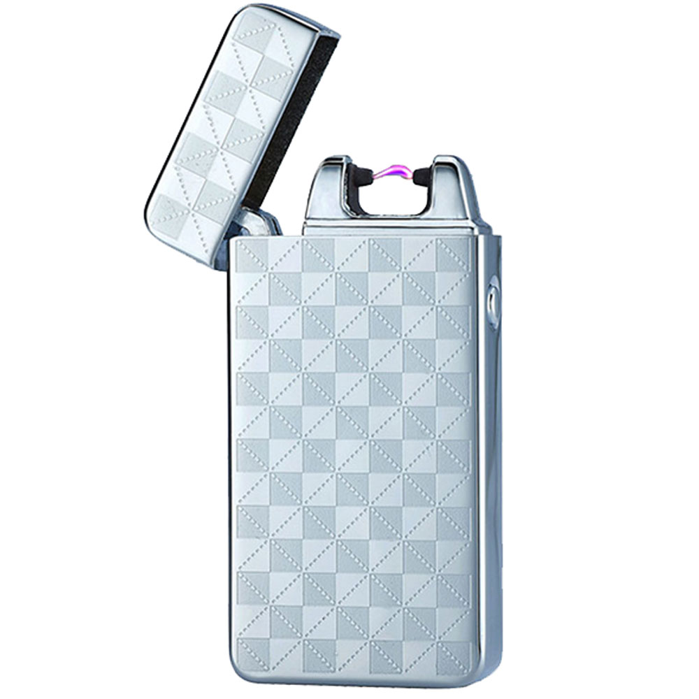 Grey Checkered Rechargeable Windproof Lighter Grey Checkered Rechargeable Windproof Lighter
