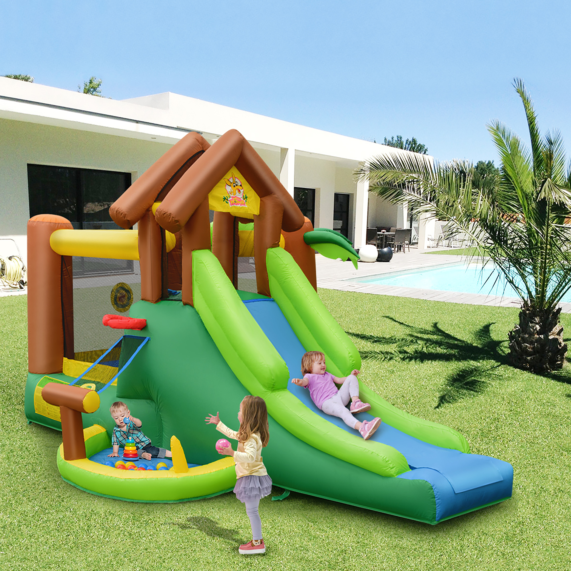 Inflatable Dual Slide Jungle Bouncer