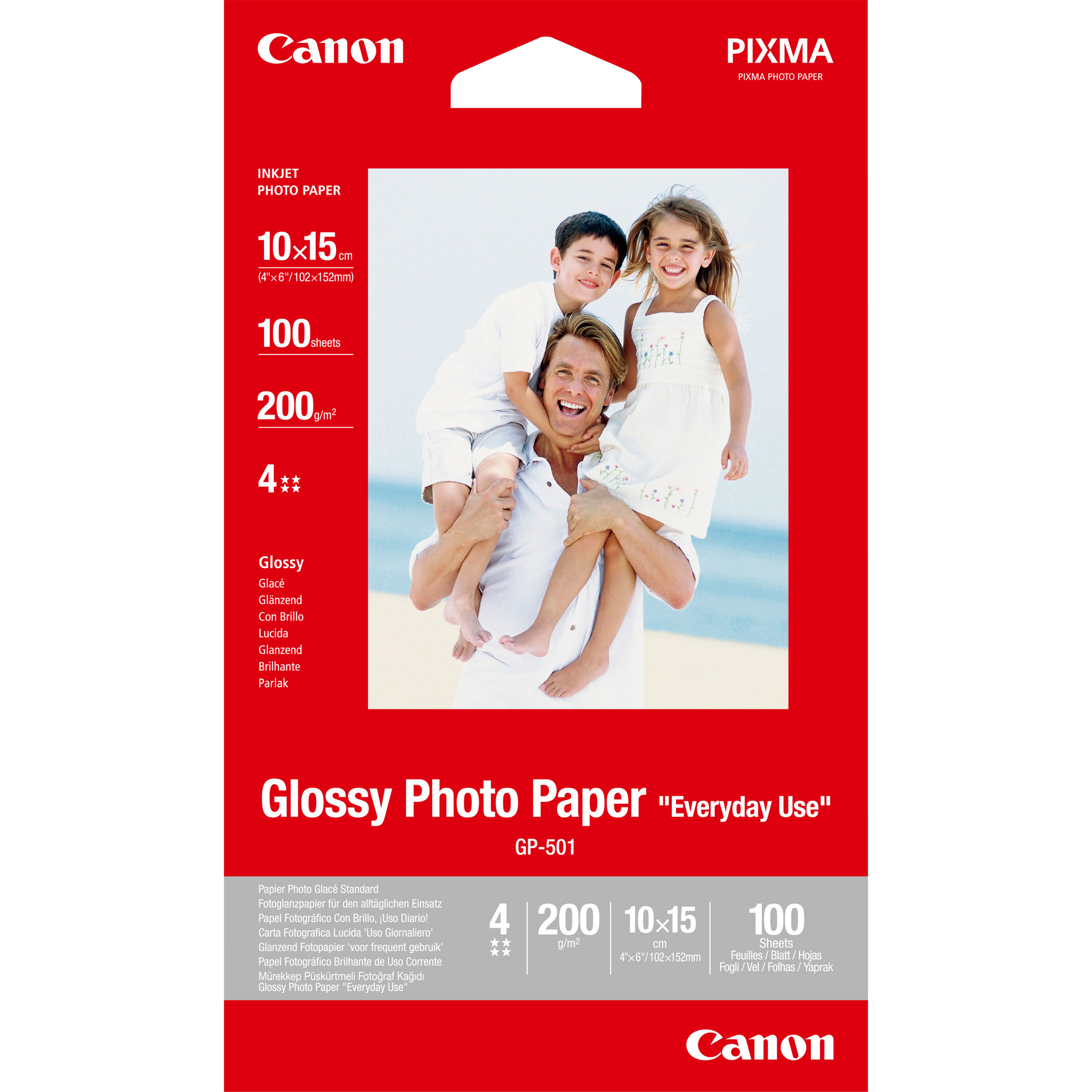 Canon GP-501 4 X 6 (10 X 15) – 100 Sheets Everyday Use Glossy  4 x 6in