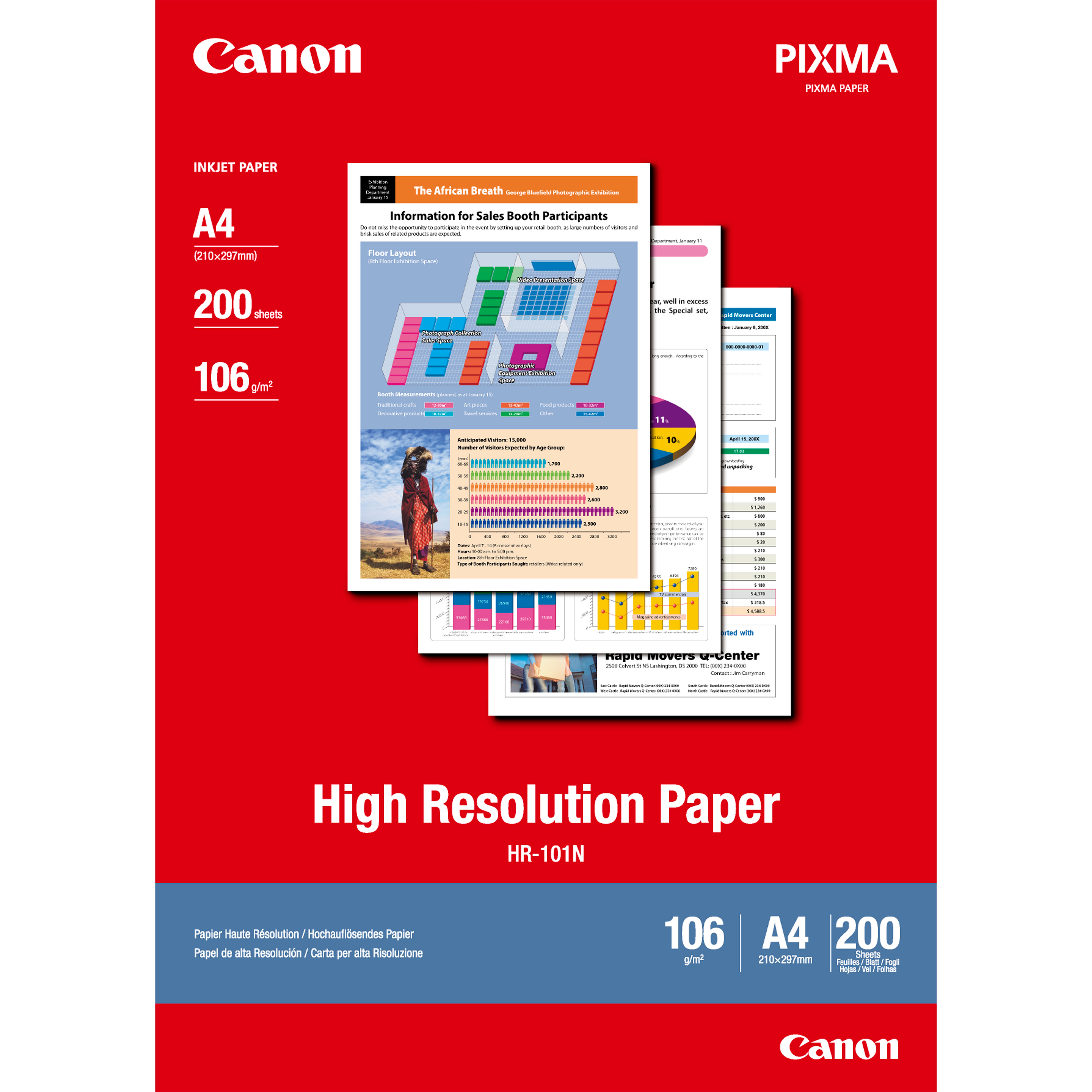 Canon HR-101N A4 (200 sheets)High resolution paper A4 – 200 Sheets. 106 gsm 0.12mm thick
