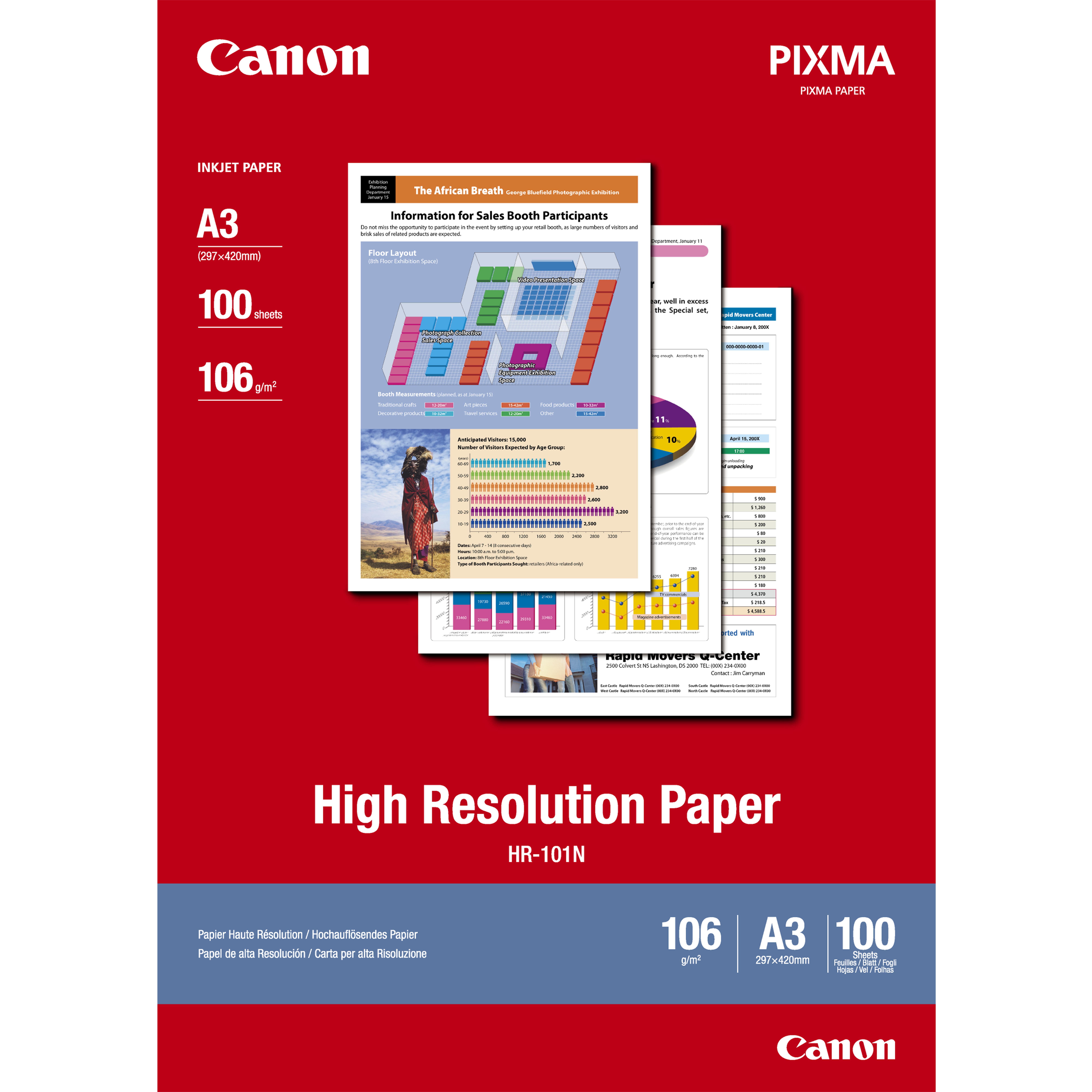 Canon HR-101 A3 (100 SHEETS)High resolution paper A4 – 20 Sheets.106 gsm 0.12mm thick