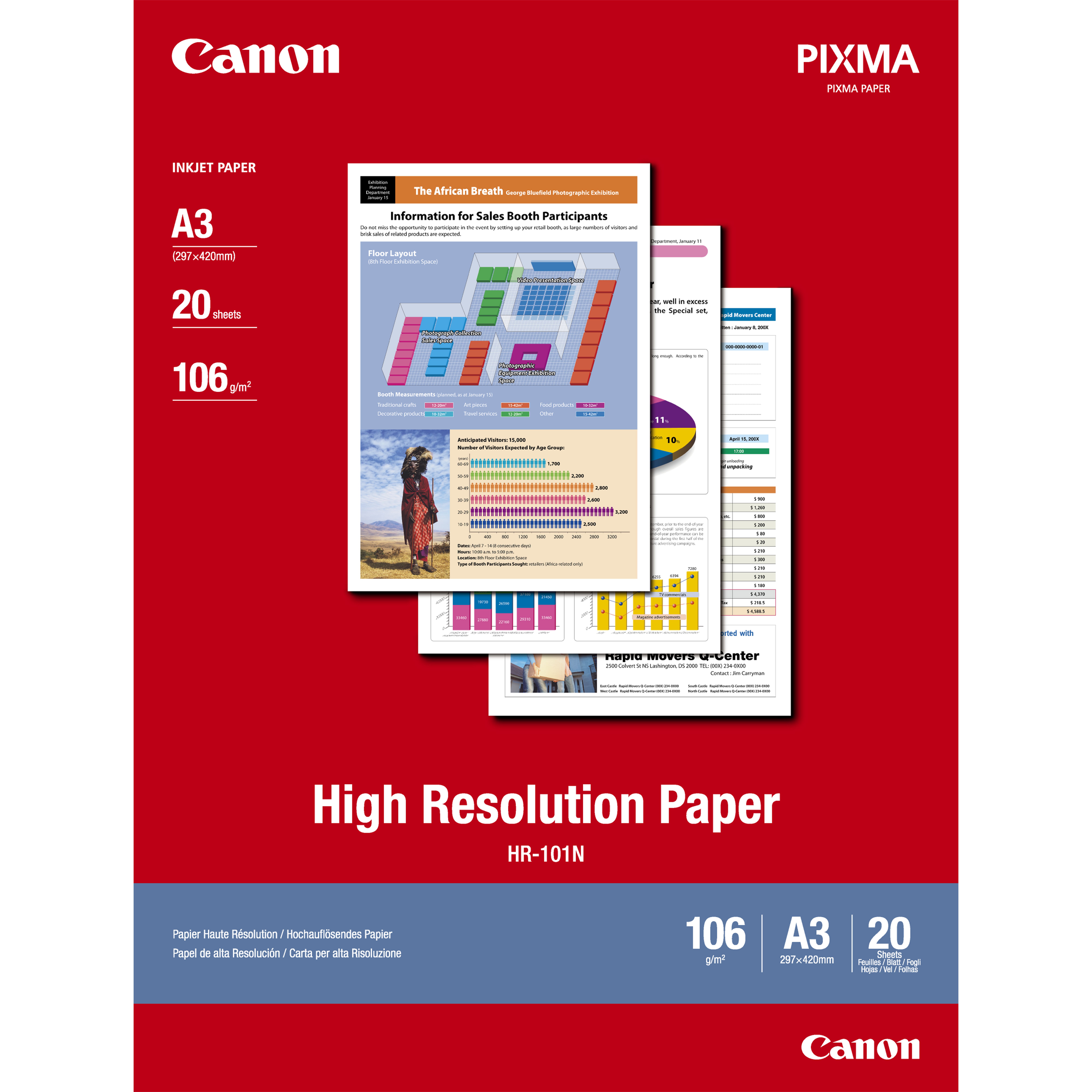 Canon HR-101N A3 (20 Sheets)High resolution paper A4 – 20 Sheets.106 gsm 0.12mm thick