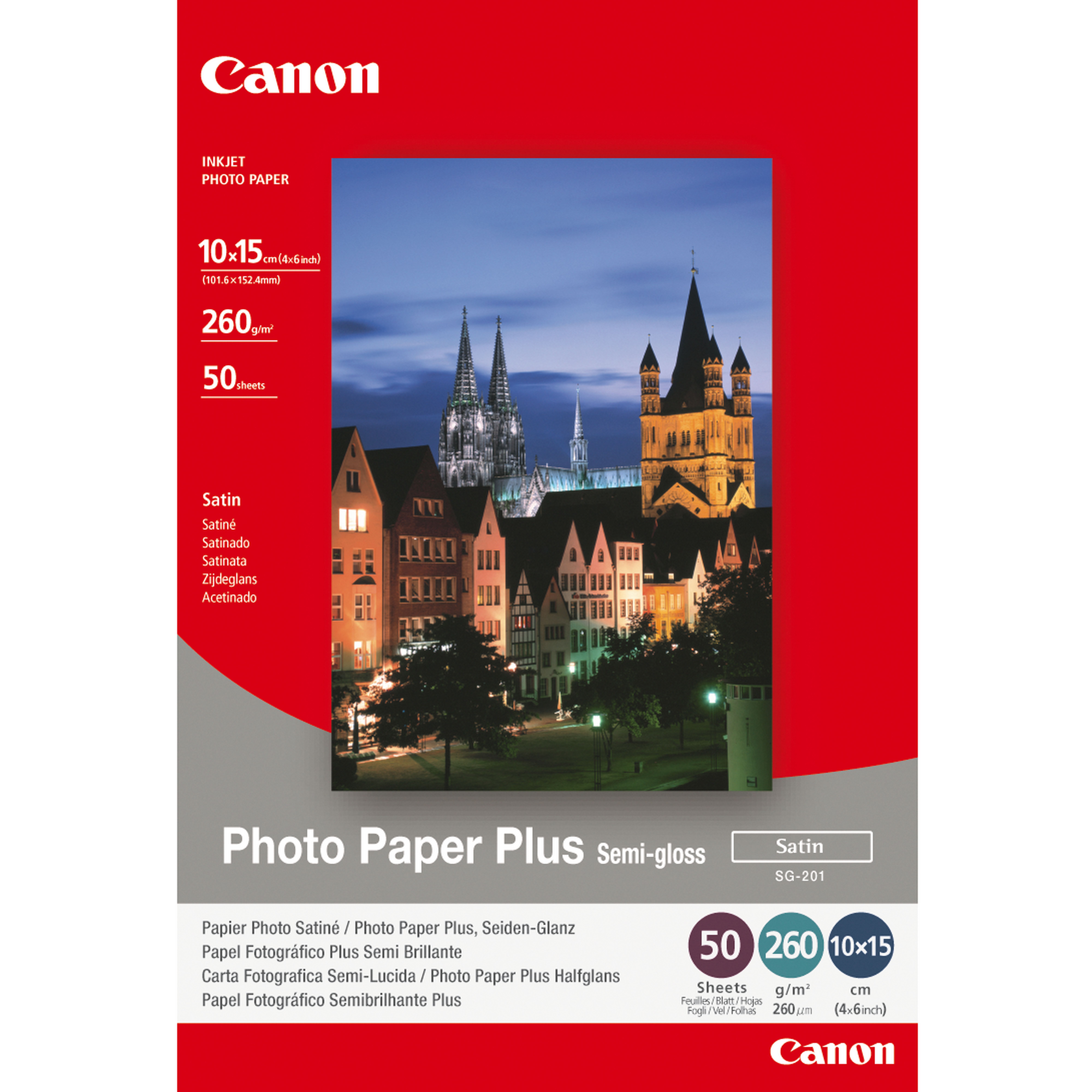 Canon SG-201 4 X 6 (10 X 15cm) – 50 Sheets Semi Gloss 4 x 6in