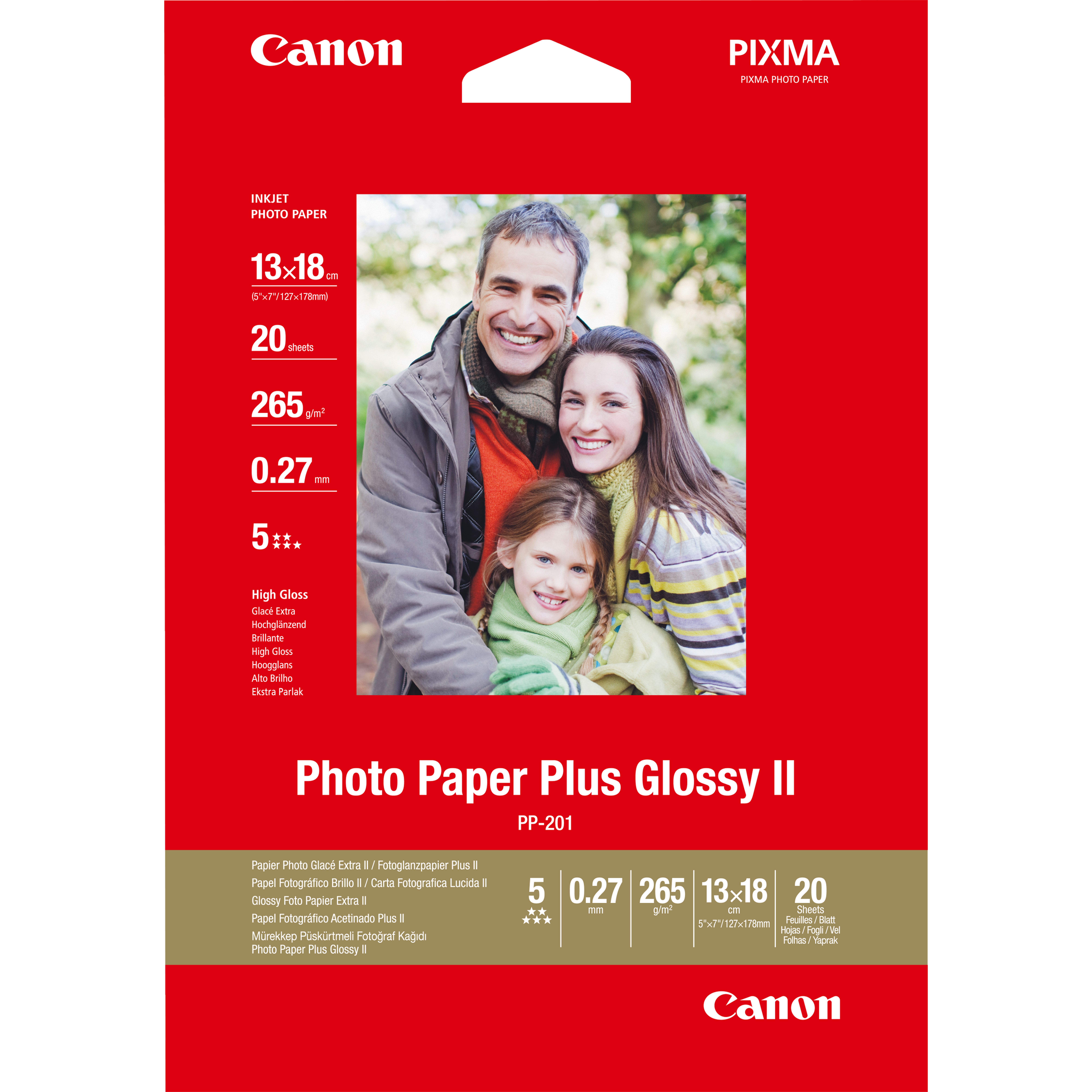 Canon PP-201 5 X 7 – 20 Sheets Plus Glossy