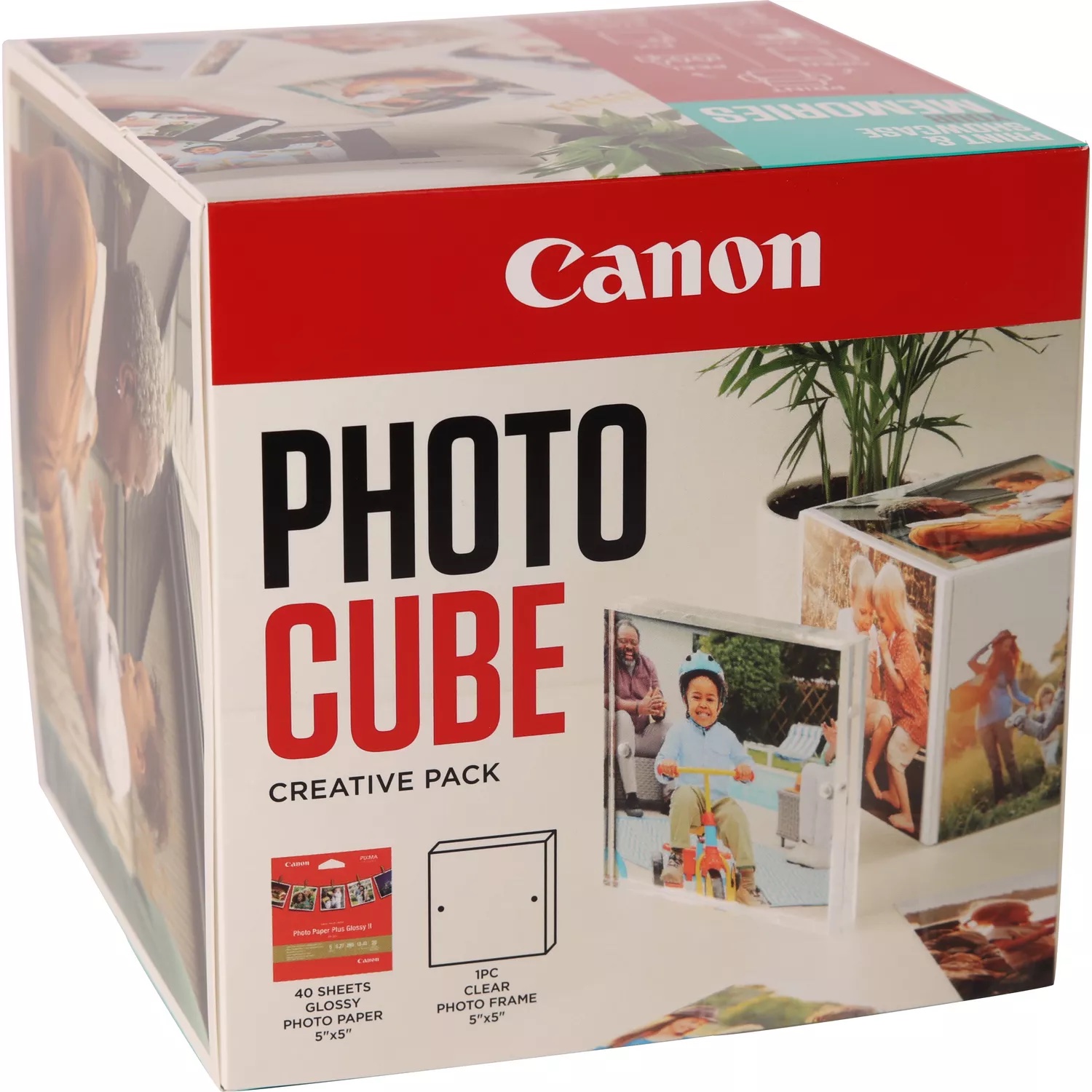Canon Paper PP-201 5X5 PHOTO CUBE CP WH/Blue Includes 1 x Acrylic photo frame (5×5)