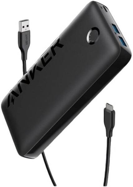 Anker 20000MAH 22.5W Typec Cable Powerbank Black Warranty 18 Month Max 87W Output