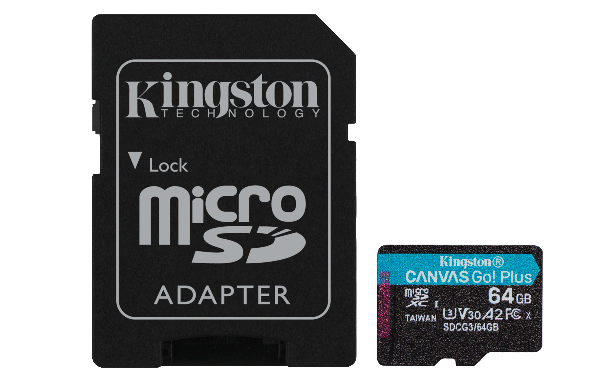 Kingston 64GB microSDXC Canvas Go Plus 170R A2 U3 V30 Card + ADP