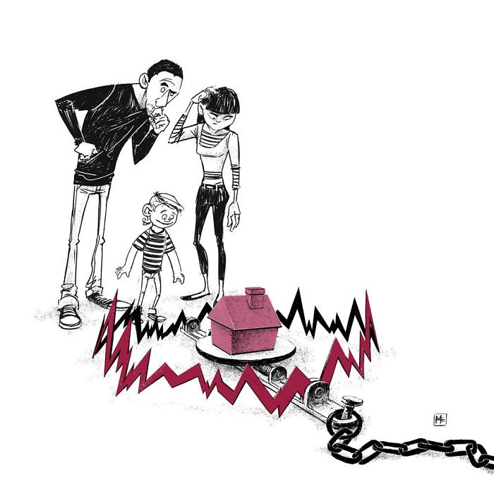 يستخدم هذا الفنان فنه لتصوير الجانب المظلم من المجتمع الذي نعيش فيه