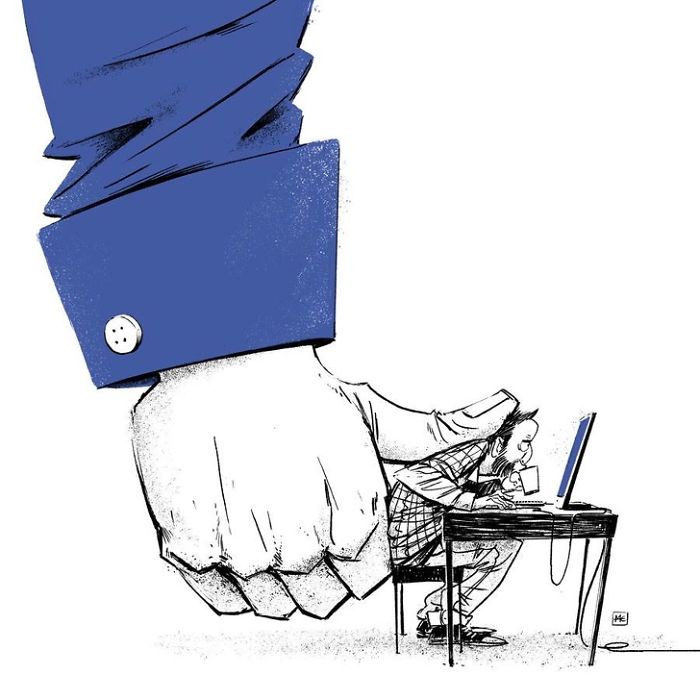 يستخدم هذا الفنان فنه لتصوير الجانب المظلم من المجتمع الذي نعيش فيه