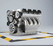 Car engine 8 cylinders 3d modeling