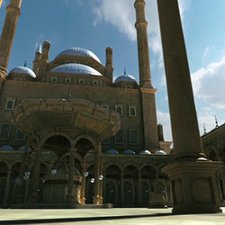architecture visualization of mohamed ali mosque