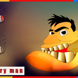 angry man vector draw