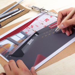 تصميم ديكور شركة DHL للشحن