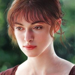 keira-knightley oil painting on paper