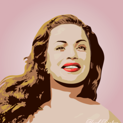 Hend Rostom fan art, vector portrait 