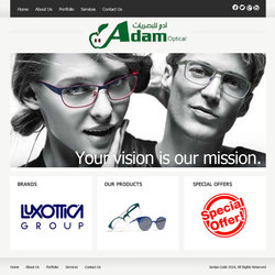 Adam&amp;#039;s Eye wear Website Design