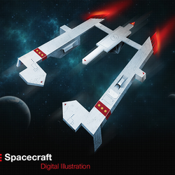 Spacecraft Digital Illustration