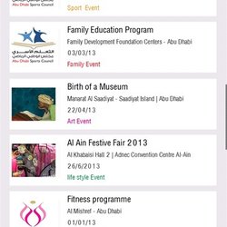 Abu Dhabi Events Application  -V2