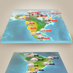 3D Earth Weather Infographic News