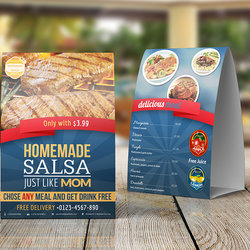 Restaurant and Cafe Table Tent Template Vol2