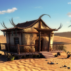 Japanese house in the desert