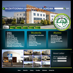 تصميم لموقع جامعة الزيتونة