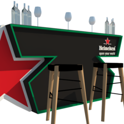 Heinken Bar and High Table Design