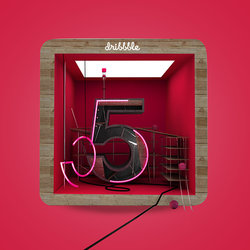 3D Icon for Dribbble 5 Years Birthday