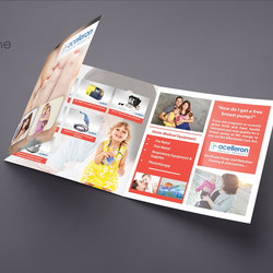 Trifold square bochure design for medical company. 