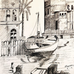 Black ink on paper