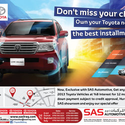 TOYOTA SAS Iraq - Installment ad