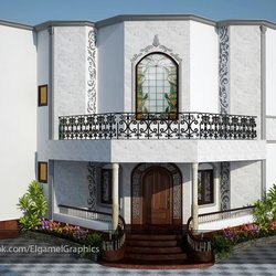 2 - تصميم واجهه منزل سعودى