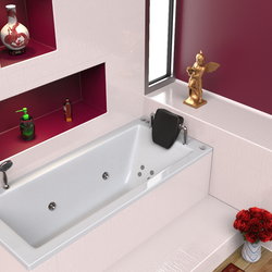 Bathtubs, bathroom, faucet, pillows