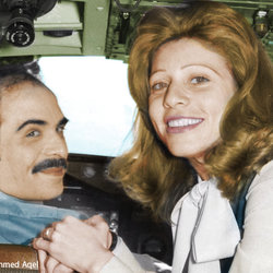 Recolored old Photo for King Al Hussein and Queen Aliaa