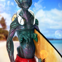 Alien surfer