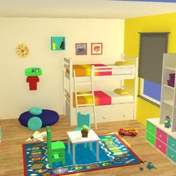 kids room 3d by maya autodesk
