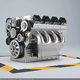 Car engine 8 cylinders 3d modeling