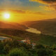 sunset at King Talal Dam