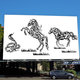 Caligraphic horses composition