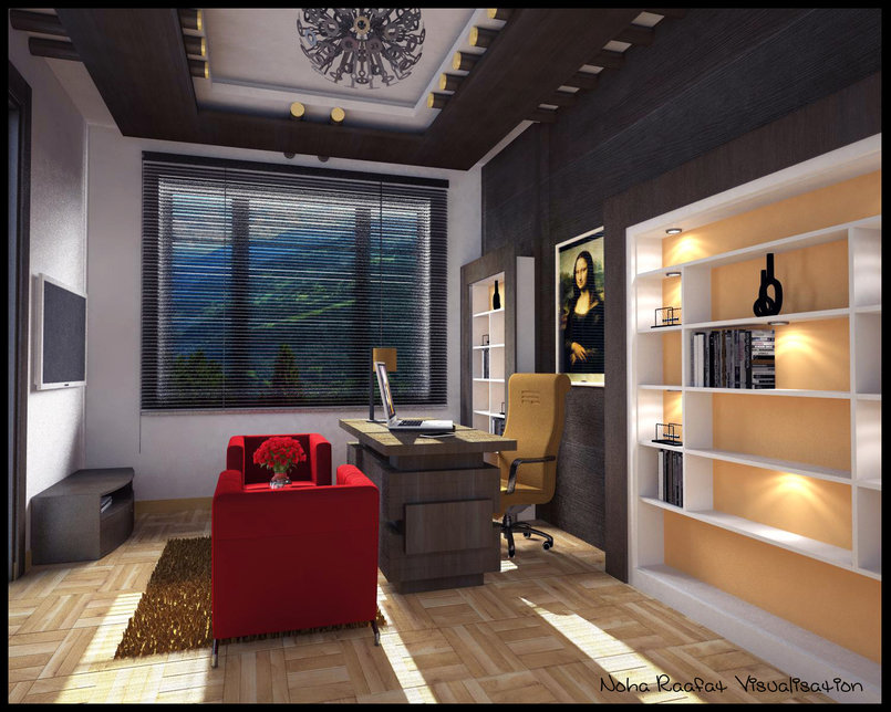 Modern manager office room By Noha Raafat 273476_noha Tasmeem ME