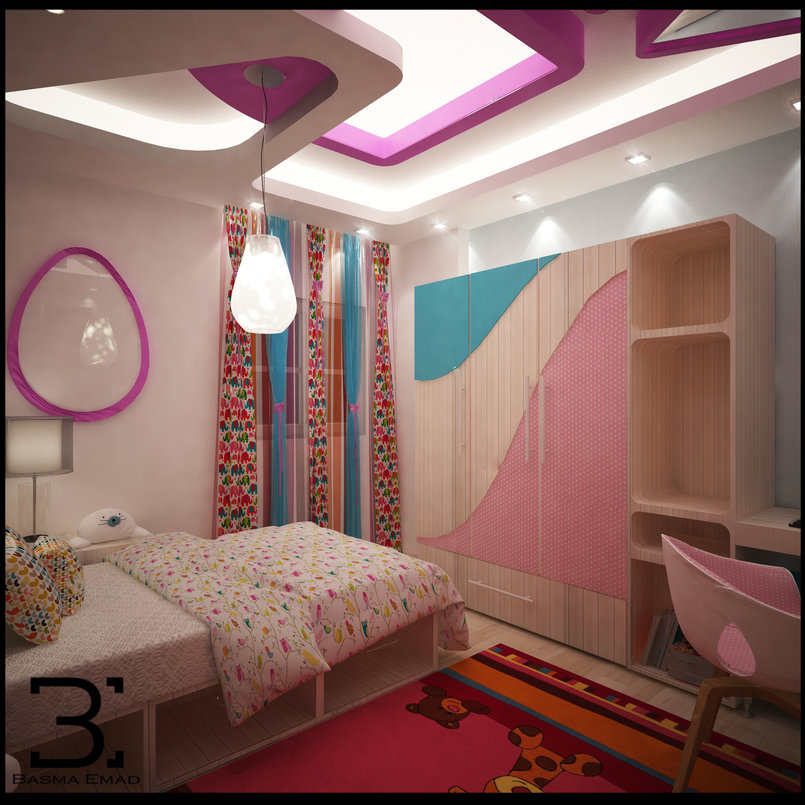 Modern Girly "Pinkish" bedroom من تصميم Basma Emad 256527_basma