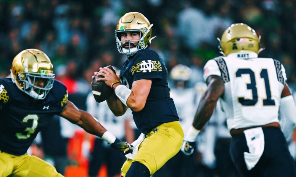 La 1ère passe de TD de QB Sam Hartman avec les Fighting Irish de Notre