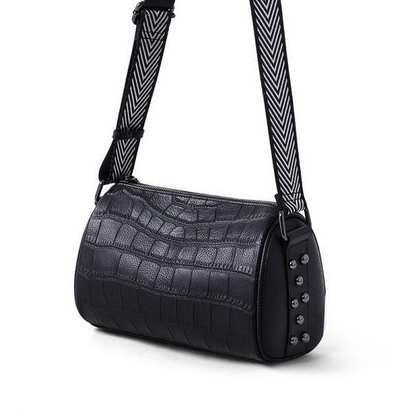Leather Shoulder Wide Strap Casual Messenger Bag - Image 4